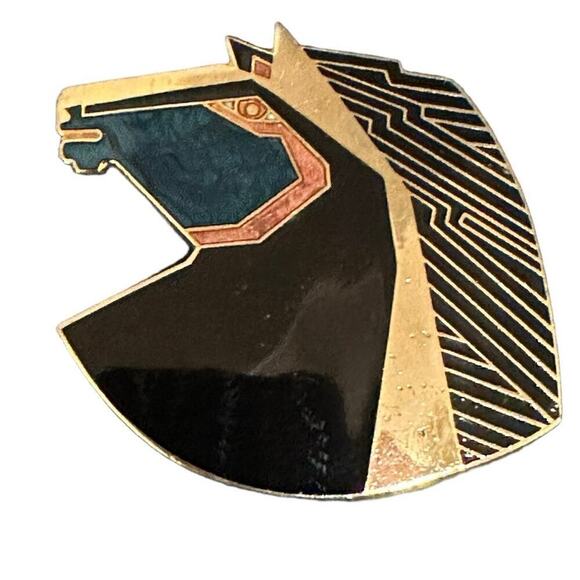 Vintage Laurel Burch Enamel Wild Stallion Horse Gold Tone pendant - Picture 1 of 3